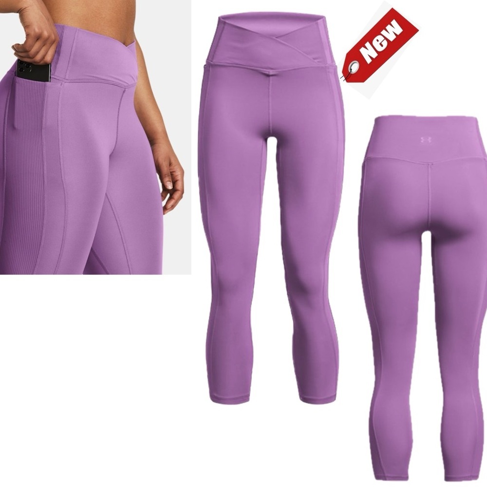 Under Armour Women's Meridian Crossover Ankle Leggings Provence Purple NWT Sz M